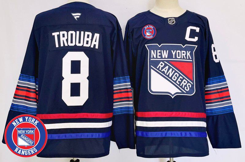 Men New York Rangers 8 Trouba Blue Fanatics 2025 NHL Jersey style 4